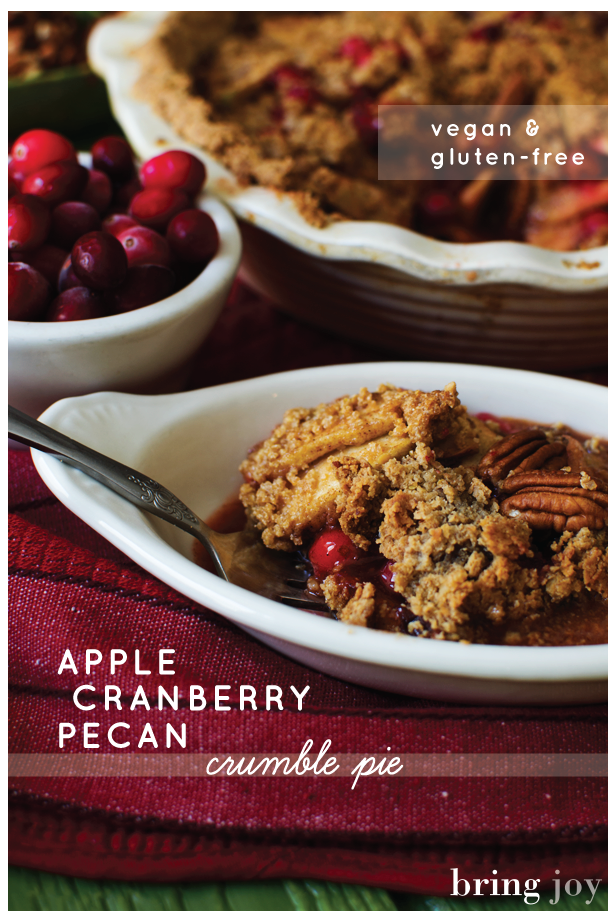 vegan grain-free apple cranberry pecan pie crisp